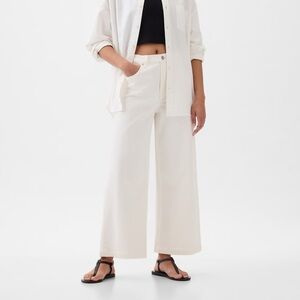 Gap High Stride Wide-Leg‎ Ankle Jeans White